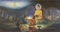 Tapussa und bhallika erhielten acht Haarsträhnen aus dem Buddha als heilige Objekte der Verehrung Buddhismus
